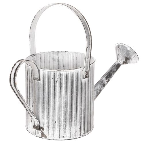 Vintage-Pflanzkanne Ø17cm, Deko Gießkanne, Metall Übertopf Shabby Chic | Floristik21.de