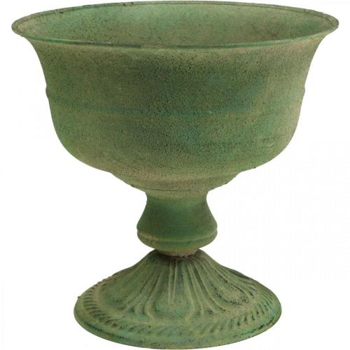 Vintage Metall Pokal bertopf grn ca. 20cm | Floristik21