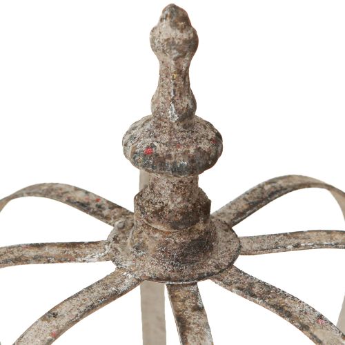 Artikel Vintage Windlicht Krone Metall Glas Grau Teelicht Halter