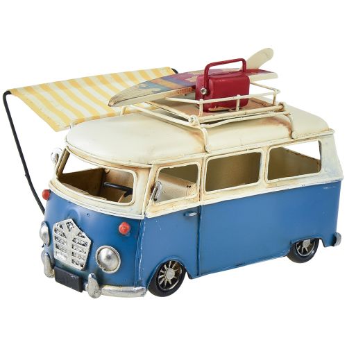 Floristik21 Vintage Tischdeko Deko Bus Metall mit Bilderrahmen 20×15×13,5cm