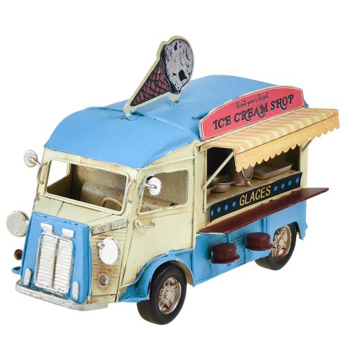 Floristik21 Vintage Tischdeko Eiswagen Metall Deko 20×15×13,5cm