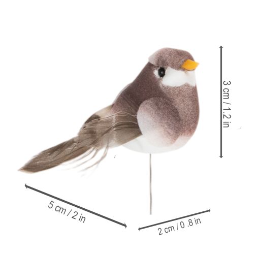 Artikel Dekovögel bunt mit Draht 5 cm Kunststofffedern 18er-Set Frühlingsdeko