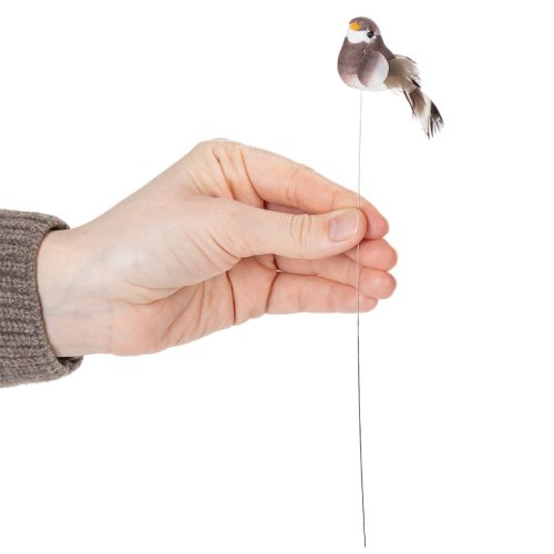 Artikel Dekovögel bunt mit Draht 5 cm Kunststoff Echte Federn 18er-Set Frühlingsdeko