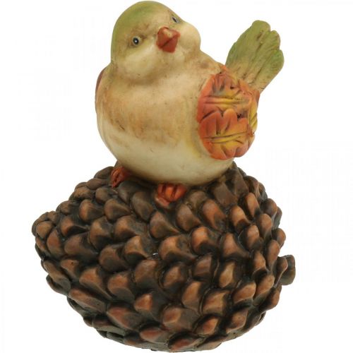 Herbstdeko Tisch, Vogel Deko, Deko Zapfen, Vogelfigur H19cm