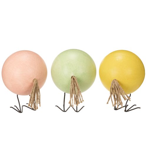 Artikel Frühlingshafte Küken-Deko aus Holz und Metall 12 cm im 3er-Set