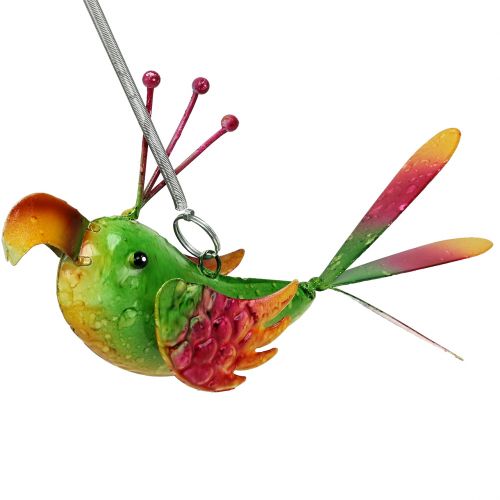 Vogel zum Hängen Grün, Pink, Orange 18,5cm
