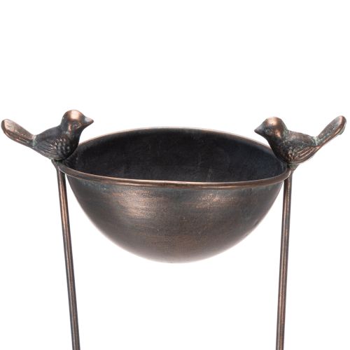 Floristik21 Deko Vogelbad aus Metall mit Blumenschale und Rankhilfe, 75 cm hoch, für Garten und Außenbereich