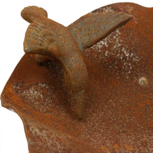 Floristik21 Deko Vogeltränke, Futterstelle Edelrost, Vogelbad Antik-Optik Ø28cm H74cm