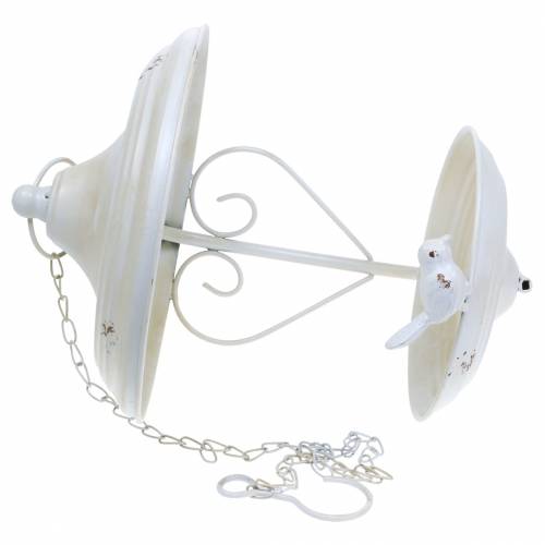 Futterhaus zum Hängen Metall Creme, Rost Ø21cm H27cm