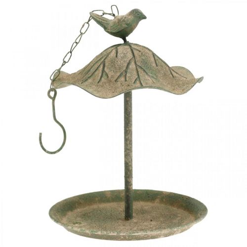 Vogeltränke hängend Metall Vogelbad Garten Antikoptik H28cm