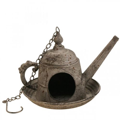 Floristik21 Deko Vogelhaus Vintage Deko Kanne Metall zum Hängen H51cm