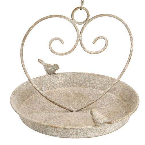 Artikel Vogeltränke Metall Herz Hängend Ø21,5cm - Antik Design für Floristen