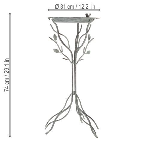 Artikel Vogeltränke aus langlebigem Metall im Zweigedesign, 74 cm hoch, dekorativ für Garten und Balkon
