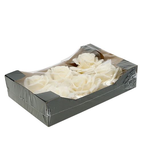 Wachsrose Ø10cm Creme 6St