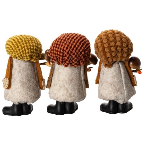 Wichtelfiguren mit Filzbart und Zipfelmütze 10 cm 3er-Set | Floristik21.de
