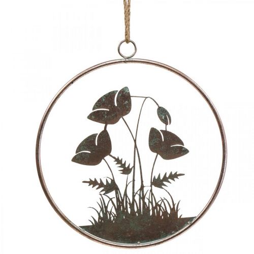 Floristik21 Wanddeko Blumen Metall Deko zum Hängen Rosé Ø30,5cm