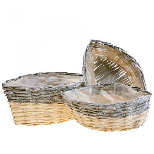 Weidenkorb zum Bepflanzen Pflanzschale L29/33/38cm 3er-Set