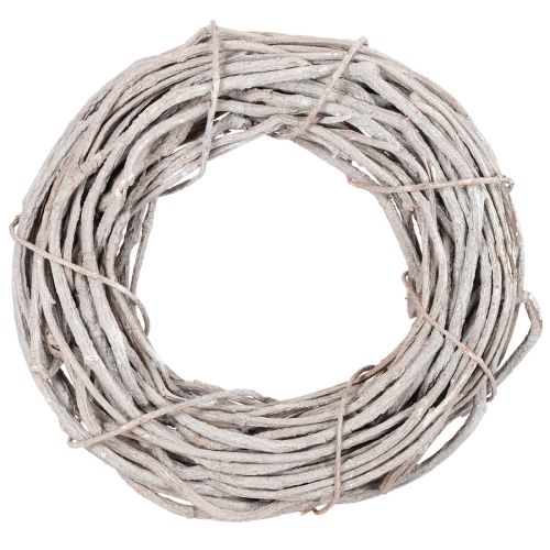 Weidenkranz aus geweißten Zweigen, 40 cm Durchmesser
