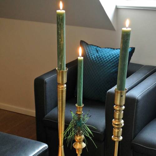 Weihnachtlicher Kerzenhalter messingfarben Metall  Ø10,5cm H38,5cm