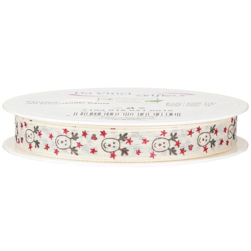 Artikel Weihnachtsband Rentiere Creme Rot 15mm 18m Dekoration Geschenkband