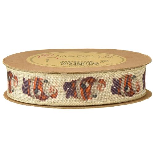Artikel Rustikales Weihnachtsband 25mm mit Weihnachtsmann-Motiv, 15m, für Geschenkverpackungen – Floristik21