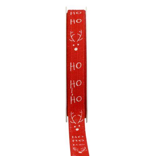 Floristik21 Geschenkband Weihnachten Weihnachtsband Hohoho Rot 15mm 20m