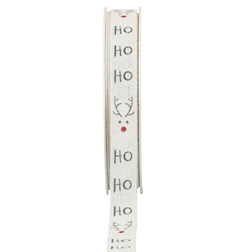 Geschenkband Weihnachten Weihnachtsband Hohoho Weiß 15mm 20m