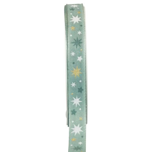 Floristik21 Schleifenband Weihnachten, Geschenkband Blau Sternmuster 15mm 20m