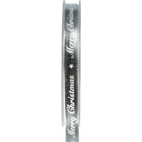 Weihnachtsband Merry Christmas Band Silber Weiß 10mm 20m