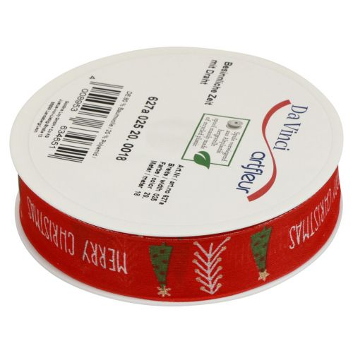 Artikel Geschenkband, Schleifenband Weihnachten, Weihnachtsband Merry Christmas 25mm 18m