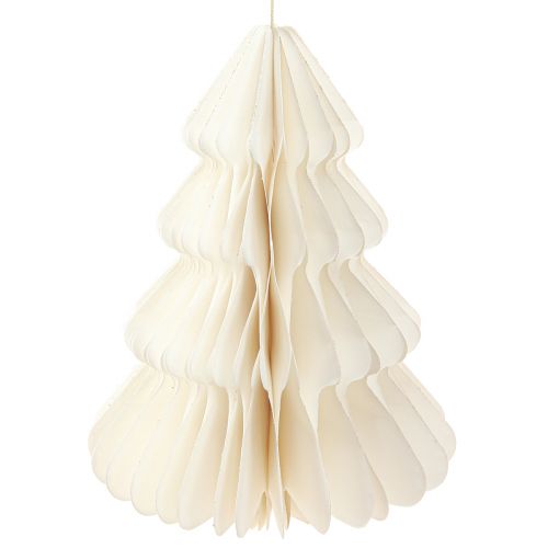 Artikel Elegante Papier-Tanne zum Hängen Weiß 40cm für Weihnachtsdeko
