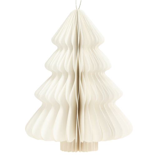 Floristik21 Weihnachtsbaum Papier Weiß Silber 20cm 5er Set Dekoration