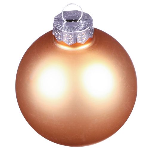 Artikel Glas-Weihnachtskugeln Rosa Apricot 24 Stück Ø6cm für festliche Deko