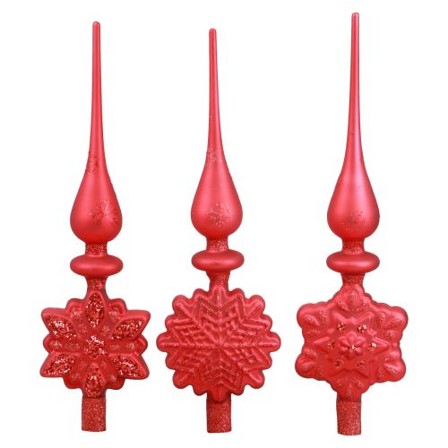 Floristik21 Weihnachtsbaumspitze Rot Christbaumspitze Glas H34cm 1 St