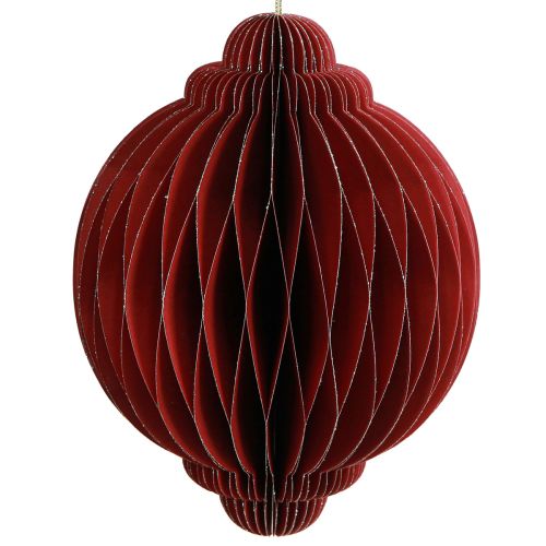 Floristik21 Weihnachtsdeko Papier Christbaumschmuck Bordeaux H20cm