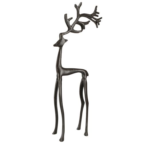 Floristik21 Weihnachtsdeko Rentier Metall Braun 15x9x53cm schlichte Eleganz für festliches Ambiente