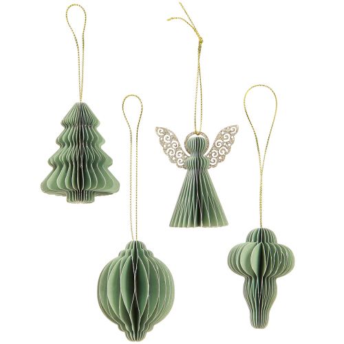 Artikel Weihnachtsdeko Papier Christbaumanhänger Mint 6cm 12 St nachhaltig