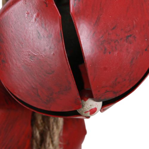 Artikel Weihnachtsschmuck Rote Schellen mit Schleife und Naturfaserseil zum Hängen 51cm