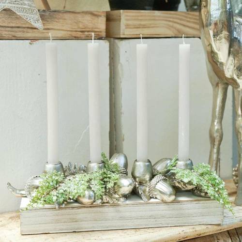 Artikel Weihnachtsdeko Kerzenständer für 4 Kerzen Eicheln 44cm