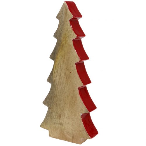 Weihnachtsdeko Tannenbaum Holz Rot Natur 28cm Grosshandel Und Lagerverkauf