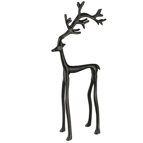 Floristik21 Weihnachtsfigur Rentier Deko Metall Schwarz 17×8×38,5cm