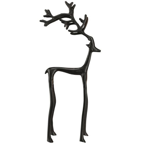 Floristik21 Weihnachtsfigur Rentier Deko Metall Schwarz 17×8×38,5cm