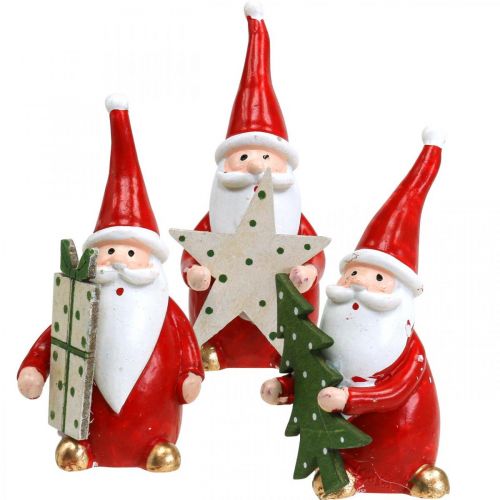 Floristik21 Weihnachtsfiguren Weihnachtsmann Dekofiguren H8cm 3St