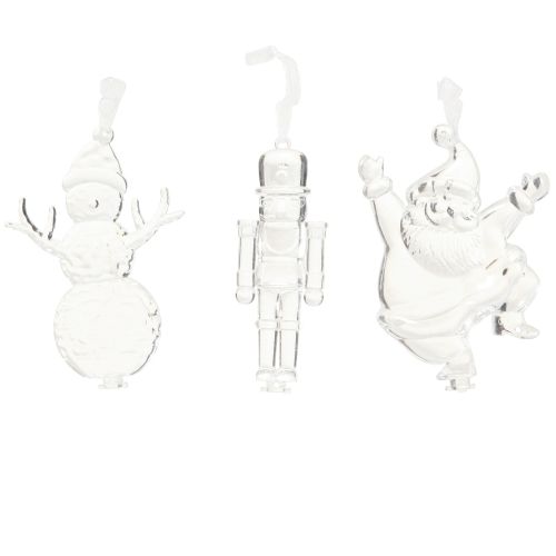 Floristik21 Weihnachtsfiguren Winterzauber zum Hängen Klar H10cm 3er-Set – vielseitige, moderne Festdeko