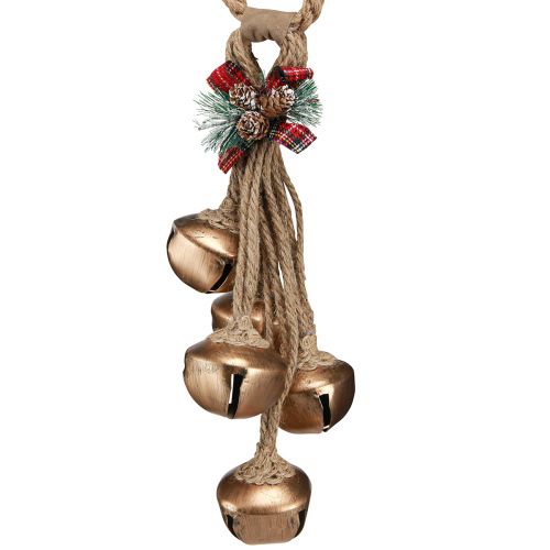 Artikel Weihnachtsglocken Schleifen-Deko Gold Antik-Optik zum Hängen 51cm