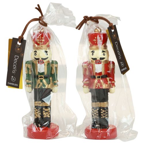 Floristik21 Weihnachtskerze Nussknacker Figur Tischdeko Weihnachten 18cm 1 St