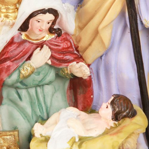 Artikel Weihnachtskrippe mit Figuren Krippe Weihnachten Handbemalt Polyresin 15,5×7×20cm