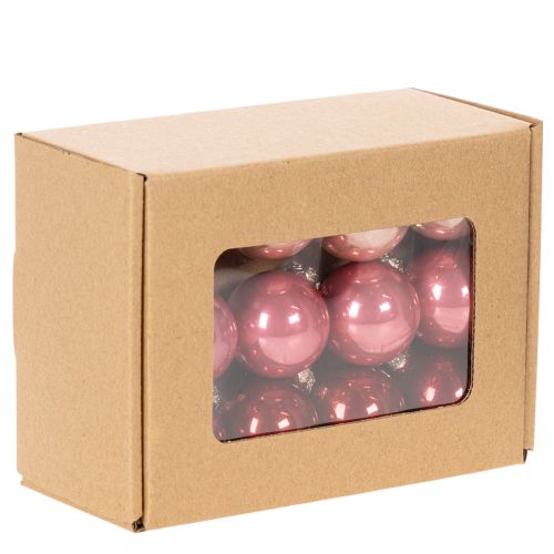 Weihnachtskugeln Glas 3cm Rot/Rosa 22 Stück | Floristik21.de