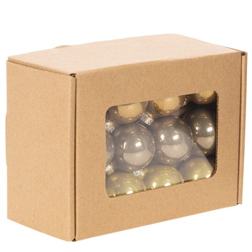 Mini-Christbaumkugel-Set Glas glänzend 3 cm Kupferbraun Orange Goldgelb 22 Stück | Floristik21.de