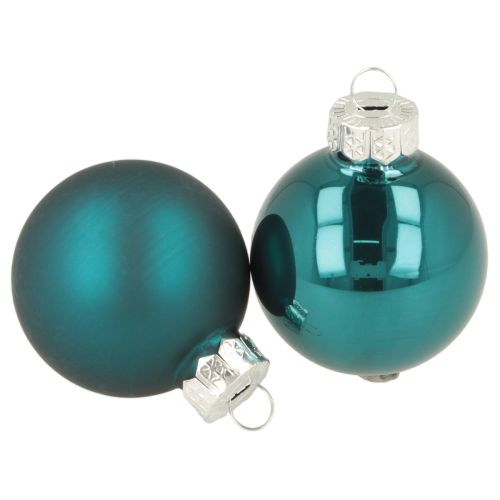 Christbaumkugeln Glas 4cm Blau Matt und Glänzend 24 Stück Innenbereich